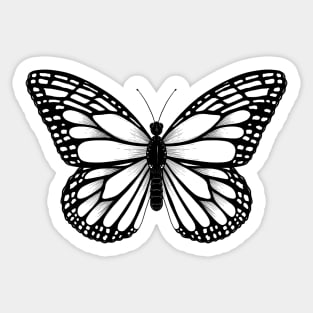 Monarch Butterfly - Black and White Sticker